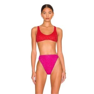 Oseree Lumiere 90s Red + Fuchsia bikini